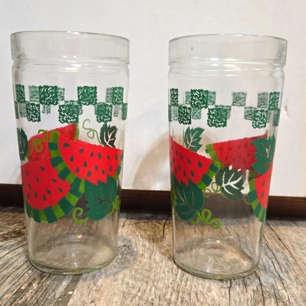 Vintage Anchor Hocking Jelly Jar Drinking Glasses - Set of 2